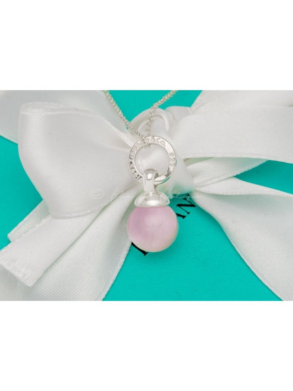 Tiffany & Co. Vintage Pink Rose Quartz Ball Necklace HardWear Pendant Silver 16"